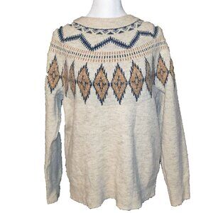 Croft and Barrow Fair Isle Pullover Sweater Size M